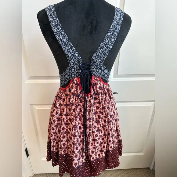 Lulu's Blue and Red Floral Mini Dress - Picture 2 of 4